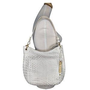 Cole Haan White Genevieve Woven Shoulder Bag- Very Rare
